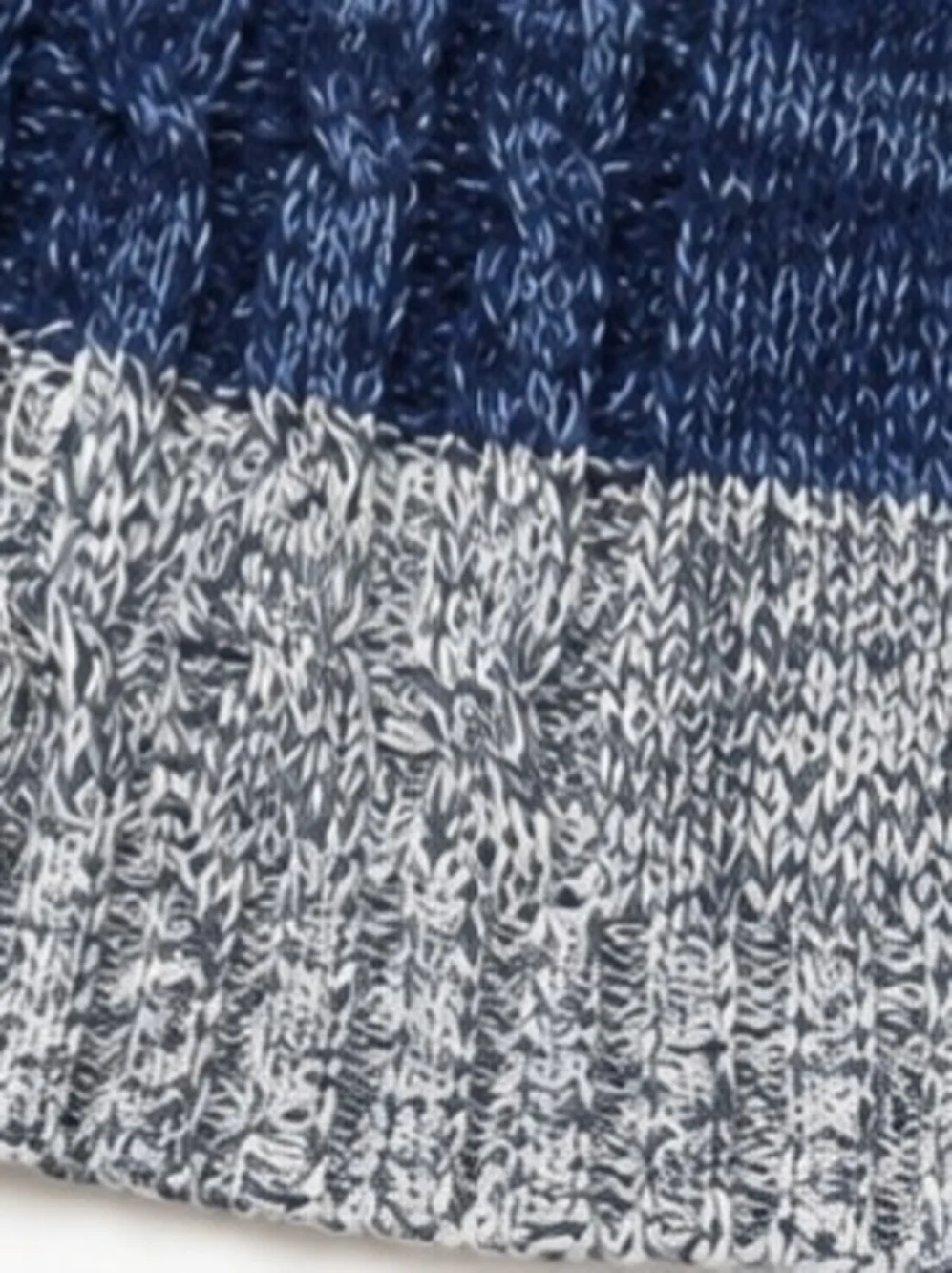 J.Crew XL Blue & White Striped Cable Knit Sweater | Cotton Linen Blend Pullover
